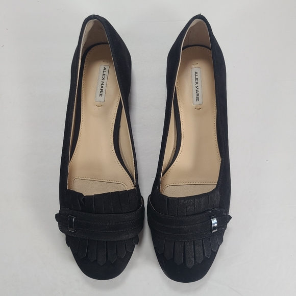 Alex Marie Black Suede Moccasin Flats Women's Size 7.5 - Picture 2 of 11